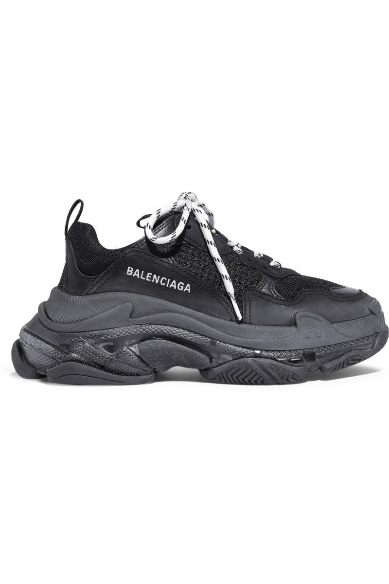 balenciaga triple s oversized sneakers black