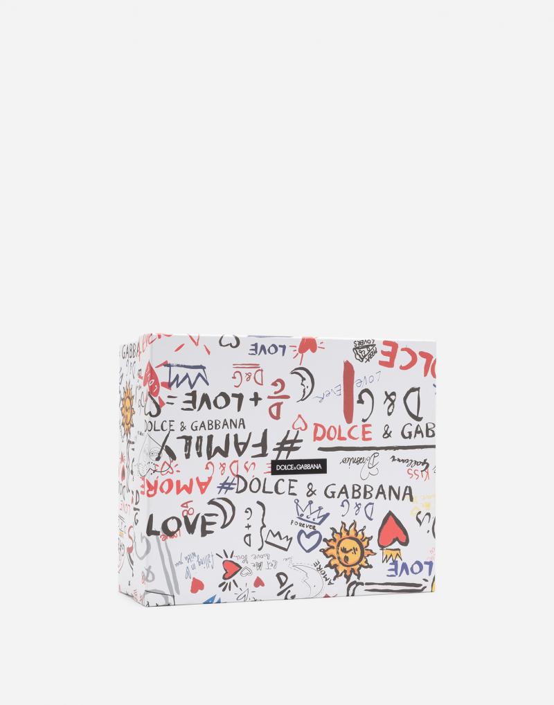 DOLCE&GABBANA sneakers in printed nappa calfskin with applications rose
