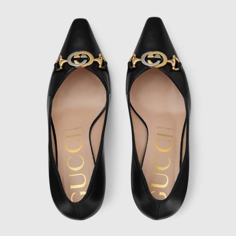 GUCCI Zumi mid-heel leather pump