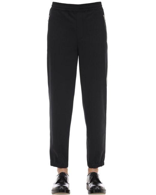 NEIL BARETT JOGGING WOOL BLEND GABARDINE PANTS