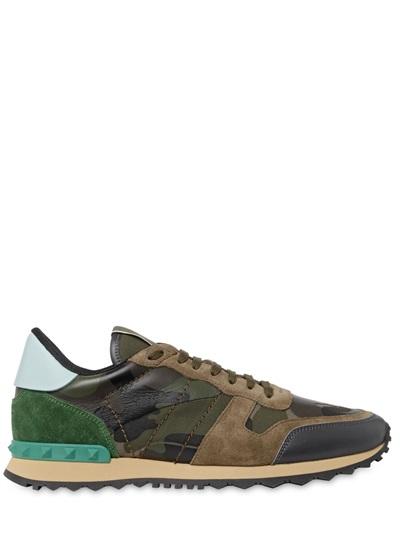 VALENTINO ROCKSTUD CAMOUFLAGE CANVAS & LEATHER