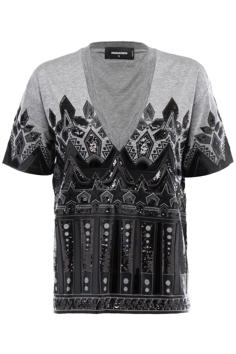 DSQUARED2 t-shirt with print and paillettes