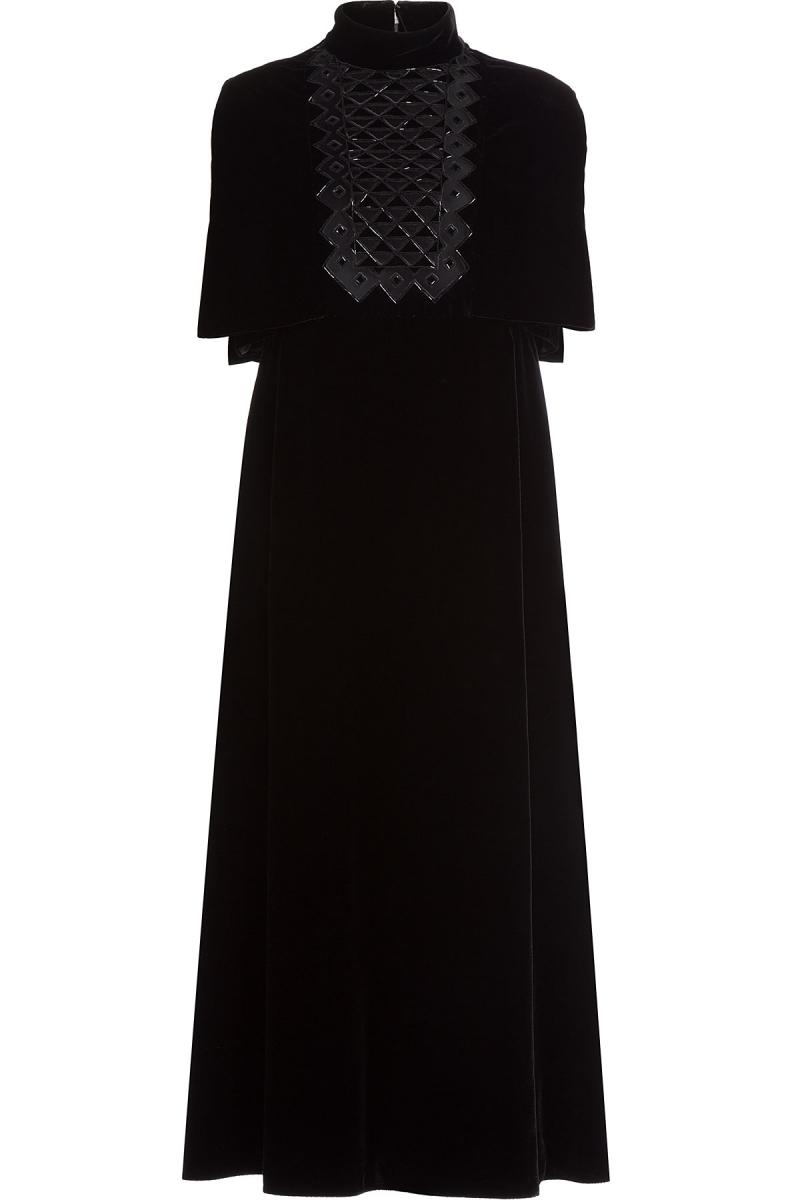 VALENTINO Beaded tulle and velvet dress