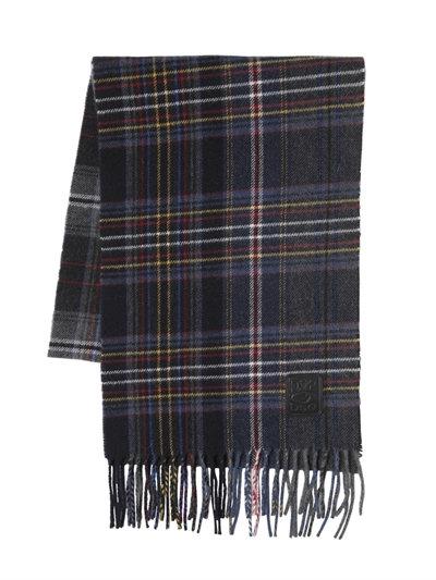 DSQUARED2 SCARVES  fringed plaid wool scarf