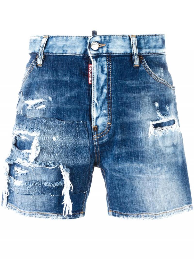 DSQUARED2 distressed wide leg shorts