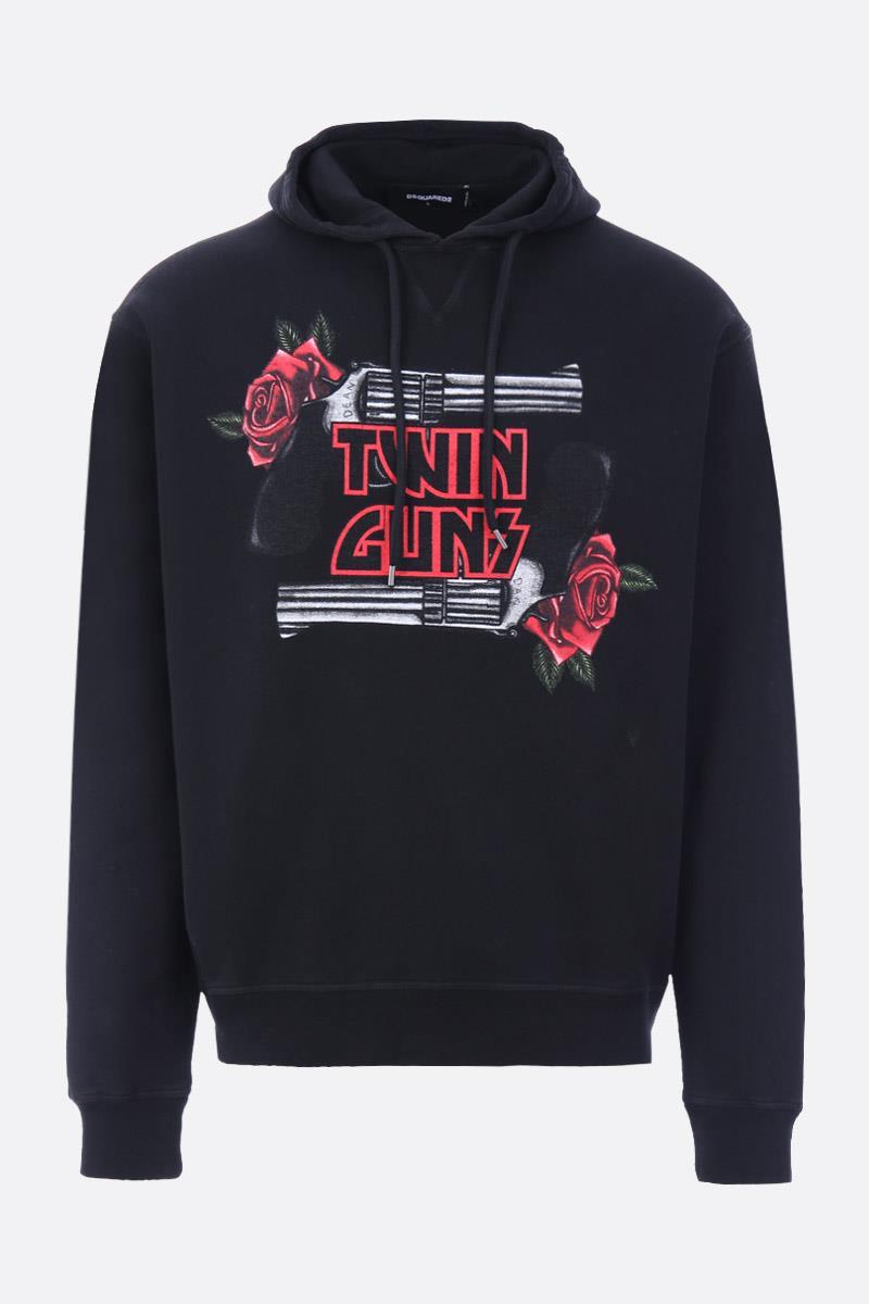 DSQUARED2 Twin Guns print cotto hoodie