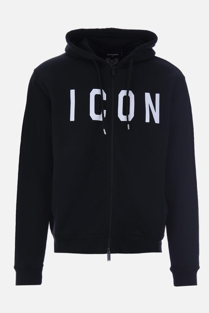 DSQUARED2 cotton full-zip hoodie with Icon print