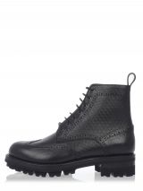 DSQUARED2 TURKISH BIKER Embossed leather Laced Up Ankle